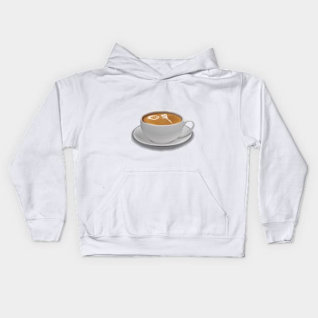 A Cup of Coffee Kids Hoodie by golden